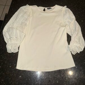 Jcrew Ivory eyelit top